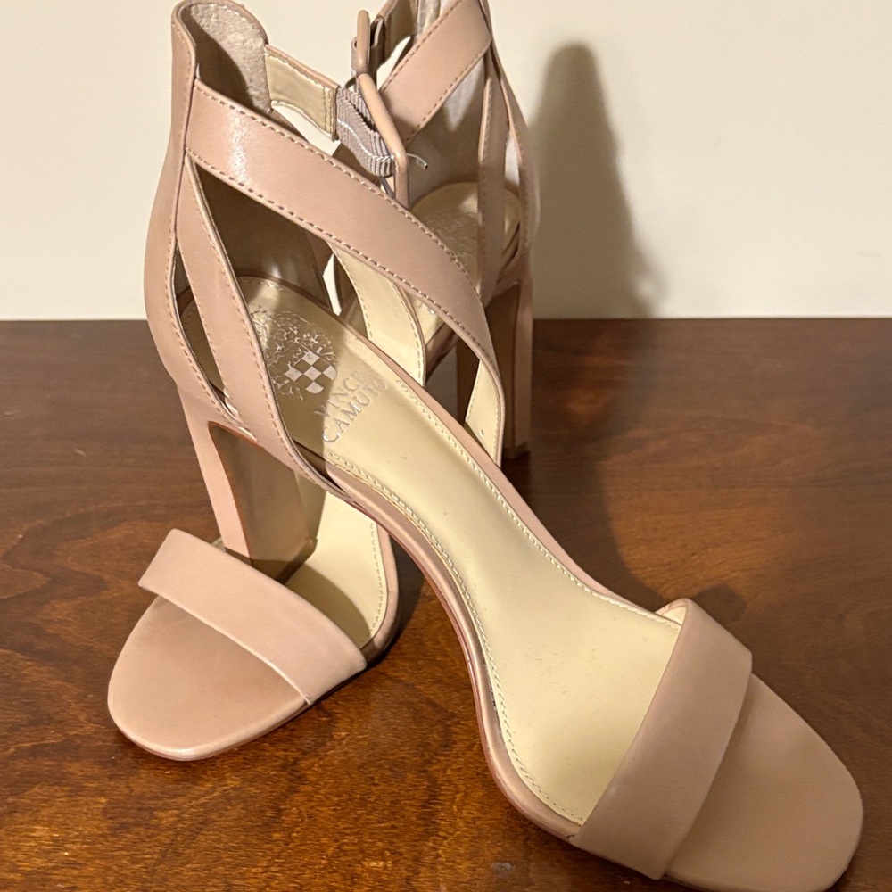 Vince Camuto Tan Strappy Heels (worn only 2 times)